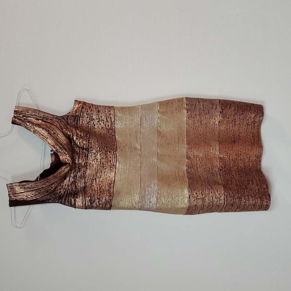 Bronze and copper bandage dress size 6